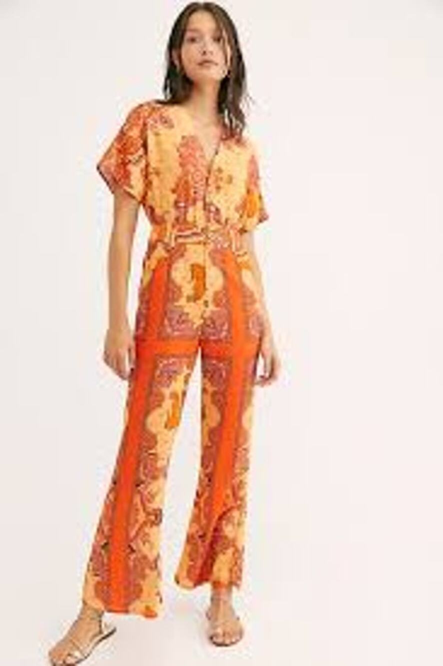 Lenni x Free People Psychedelic Jumpsuit Maximalist Retro Levitation Women Small